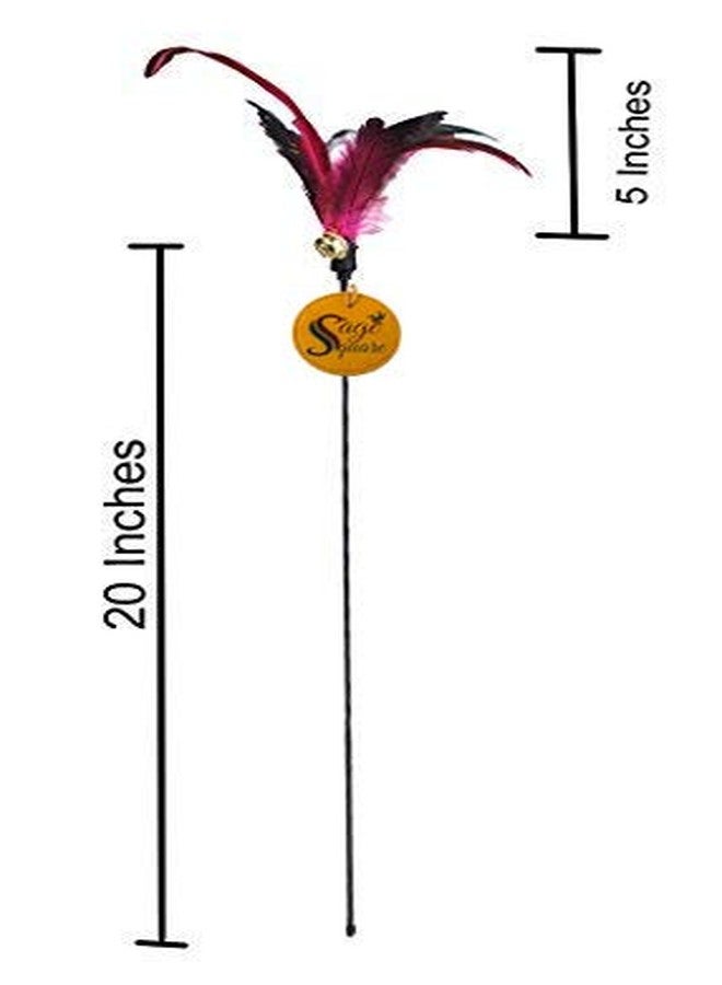 Sage Square Jumbo Size Pet-Friendly Feather Teaser Stick Training Toy (50 cm) - Image 2